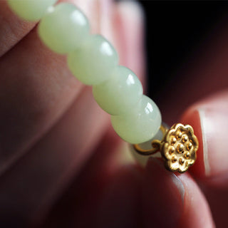 Buddha Gift Jade Lotus Abundance Adjustable Bracelet