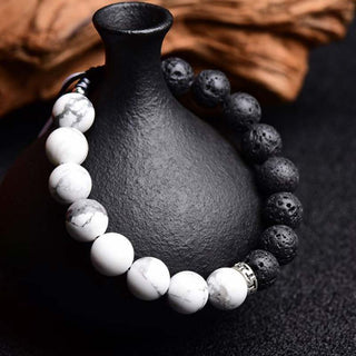 Buddha Gift Yin Yang Lava Stone Protection Bracelet