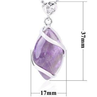 Buddha Gift Marquise Pattern Natural Crystal Stone Charm Necklace Pendant
