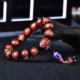 Buddha Gift Tibetan Dragon Vein Agate Healing Bracelet