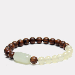 Buddha Gift  Jade Sandalwood Luck Abundance Bracelet