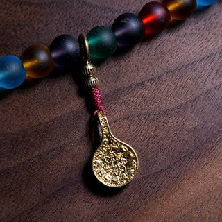 Buddha Gift Tibetan 108 Mala Beads Multicolored Liuli Glass Bead Chinese Zodiac Nine Palaces Eight Diagrams Charm Bracelet