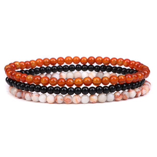 Buddha Gift 3Pcs Natural Crystal Stone Inner Peace Spiritual Bracelet
