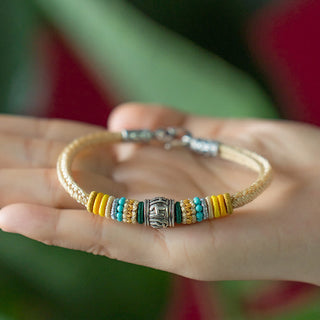 Buddha Gift Handmade 925 Sterling Silver Tibetan Om Mani Padme Hum Purity Braided Bracelet