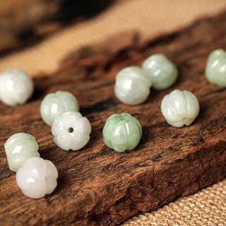 Buddha Gift White Jade Peace Buckle Pumpkin Bead Luck Blessing Braided Bracelet