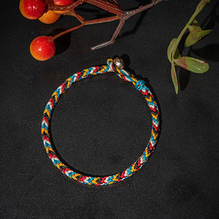 Buddha Gift Tibet Handmade Five Color Thread Protection Braid String Bracelet