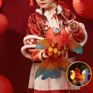 Buddha Gift DIY Good Luck Koi Fish Paper Lantern Lamp Mid-Autumn Festival Child Kids Lantern Decoration