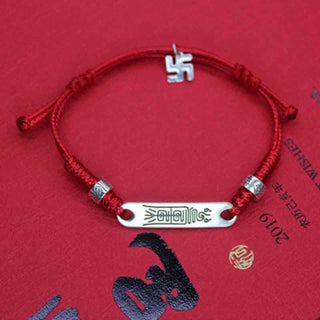 Buddha Gift 925 Sterling Silver Red String Luck Strength Braid Bracelet
