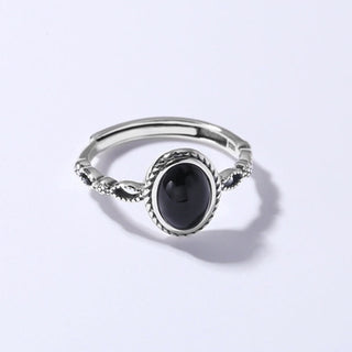 Buddha Gift 925 Sterling Silver Black Onyx Fortune Ring