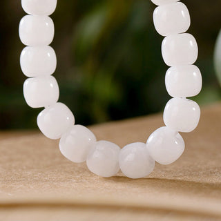 Buddha Gift Hetian White Jade Happiness Blessing Bracelet