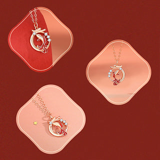 Buddha Gift 925 Sterling Silver Year Of The Dragon Koi Fish Fu Character Luck Necklace Pendant Bracelet