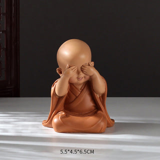 Buddha Gift Small Mini Meditation Praying Monk Serenity Resin Home Decoration