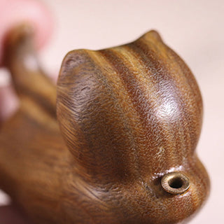 Buddha Gift Green Sandalwood Cute Cat Pattern Soothing Stick Incense Burner Decoration