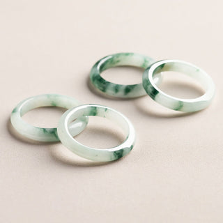 Buddha Gift Natural Green Jade Luck Abundance Ring