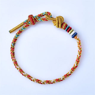 Buddha Gift Handcrafted Colorful Gold Healing Braid Rope Bracelet
