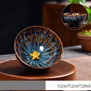 Buddha Gift Lotus Peacock Dragon Phoenix Koi Fish Ceramic Teacup Inlaid Tea Cups 120ml