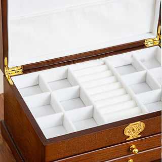 Buddha Gift Retro Wooden Jewelry Box Three-Layer Jewelry Storage Box