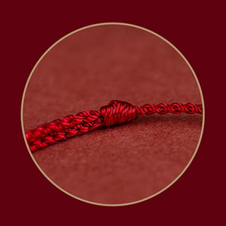 Buddha Gift 925 Sterling Silver Endless Knot Protection Luck Red String Bracelet Anklet