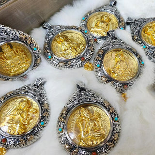 Buddha Gift Chinese Zodiac Natal Buddha Thangka Nine Palaces Eight Diagrams Wealth Rotatable Necklace Pendant