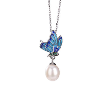 Buddha Gift 925 Sterling Silver Pearl Butterfly Healing Necklace Pendant Earrings Ring