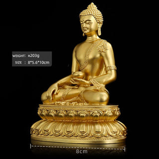 Buddha Gift Shakyamuni Amitabha Medicine Buddha Figurine Serenity Copper Statue Home Decoration