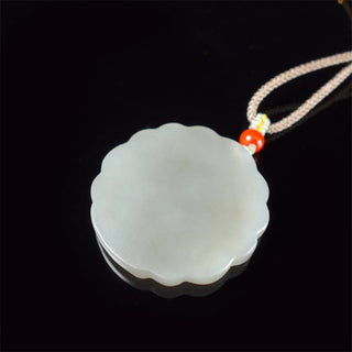 Buddha Gift White Jade Peacock Protection Blessing Necklace Pendant