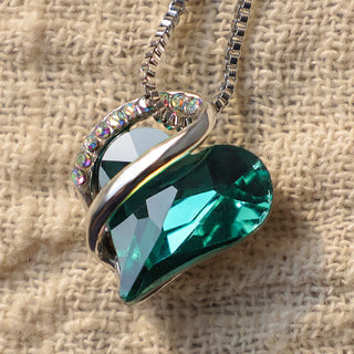 Buddha Gift Love Heart Birthstone Healing Energy Necklace Pendant