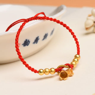 Buddha Gift Handcrafted Lily Of The Valley Flower Charm Design Luck Protection Braided Bracelet