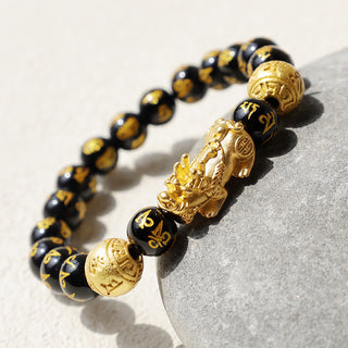 Buddha Gift FengShui PiXiu Obsidian Wealth Bracelet