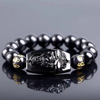 Buddha Gift Chinese Zodiac Obsidian Protection Bracelet