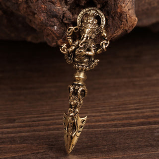 Buddha Gift Tibetan Ganesh Ganpati Elephant God of Wealth Dorje Vajra Spiritual Power Necklace Pendant