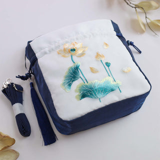 Buddha Gift Suzhou Embroidery Rabbit Lotus Epiphyllum Peony Magnolia Silk Tote Crossbody Bag Shoulder Bag Handbag