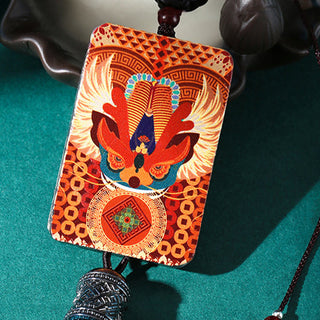 Buddha Gift PiXiu Ebony Wood Luck Wealth Tassel Car Hanging Decoration