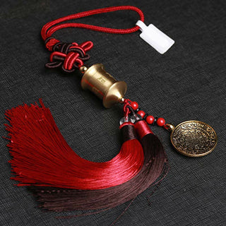 Buddha Gift Tibet Om Mani Padme Hum Prayer Wheel Nine Palace Eight Trigrams Copper Car Hanging Decoration