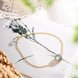 Buddha Gift 14k Gold Plated Natural Moonstone Healing Love Bracelet