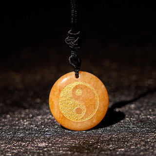 Buddha Gift Various Crystal Amethyst Tiger Eye Green Aventurine Yin Yang Spiritual Necklace Pendant