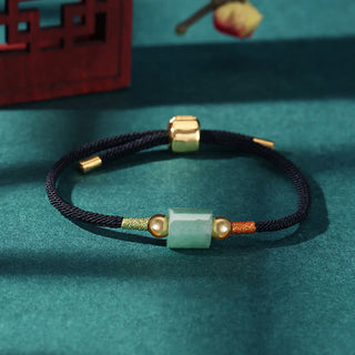 Buddha Gift Tibet Handmade Green Aventurine Red Stone Malachite Luck Protection Braided Rope Bracelet