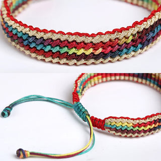 Buddha Gift Tibet Handmade Rainbow Multicolored Protection Braided String Bracelet
