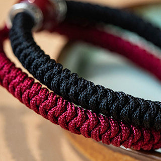 Buddha Gift 925 Sterling Silver Natural Cinnabar Bead Calm Handmade Braided String Bracelet