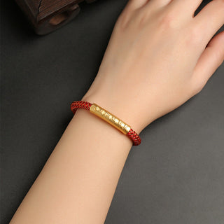 Buddha Gift Handmade 999 Sterling Silver Om Mani Padme Hum Protection Dragon Scale Braided Magnetic Buckle Bracelet