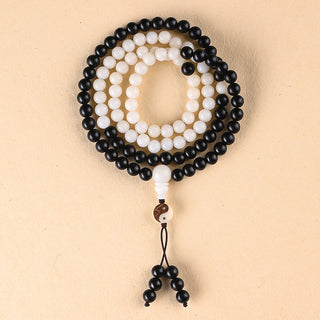 Buddha Gift Ebony YinYang Protection Necklace Mala