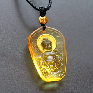 Buddha Gift Tibetan Buddha Liuli Crystal Serenity Necklace Pendant