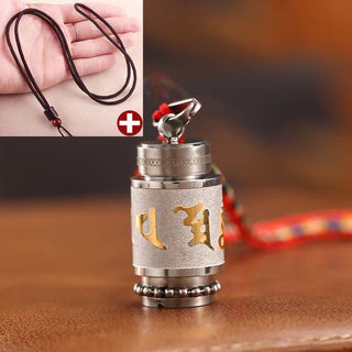 Buddha Gift Tibet Om Mani Padme Hum Shurangama Mantra Titanium Steel Wisdom Amulet Necklace Pendant