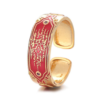 Buddha Gift Five Scriptures Copper Healing Ring