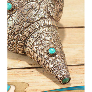 Buddha Gift Tibetan Handmade Natural Shankha Engraved Eight Auspicious Symbols Conch Shell Lucky Home Decoration