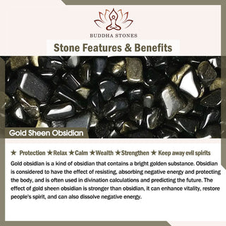 Buddha Gift 925 Sterling Silver Natural Gold Sheen Obsidian PiXiu Wealth Protection Bracelet