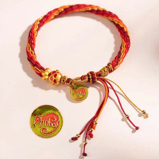 Buddha Gift Chinese Zodiac Handmade Koi Fish String Protection Reincarnation Knot Braid Bracelet