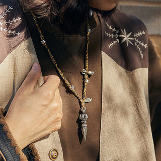 Buddha Gift Tibetan Handmade 925 Sterling Silver Dorje Vajra Om Mani Padme Hum Feather Strength Necklace Pendant