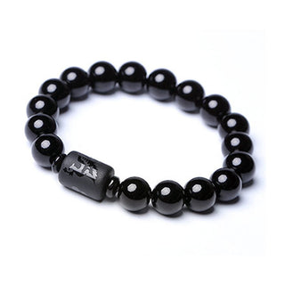 Buddha Gift Soul Cleansing Black Obsidian Phoenix Dragon Bracelet