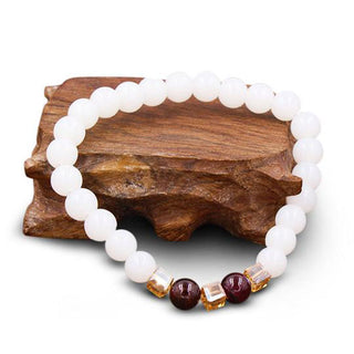 Buddha Gift Natural White Jade Protection Bracelet